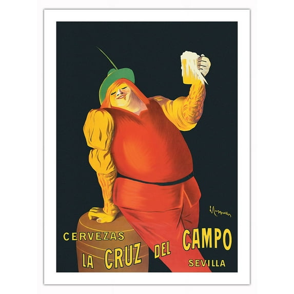 Cruz del Campo Brewery Beers - Seville Spain - Vintage Advertising Poster by Leonetto Cappiello c.1906 - Fine Art Matte Paper Print (Unframed) 24x32in