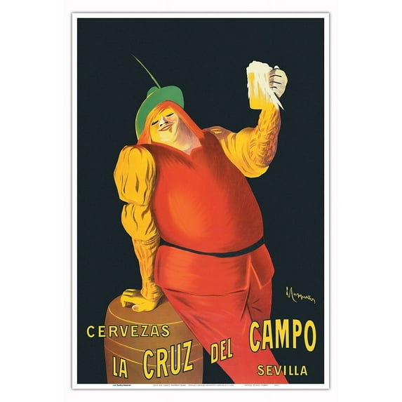 Cruz del Campo Brewery Beers - Seville Spain - Vintage Advertising Poster by Leonetto Cappiello c.1906 - Master Art Print (Unframed) 13in x 19in