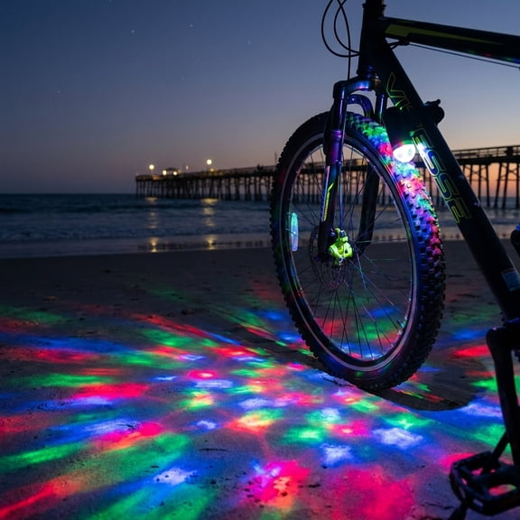 Brightz CruzinBrightz Disco Bike Light, Multicolor LED Light with Quick-Attach Mount