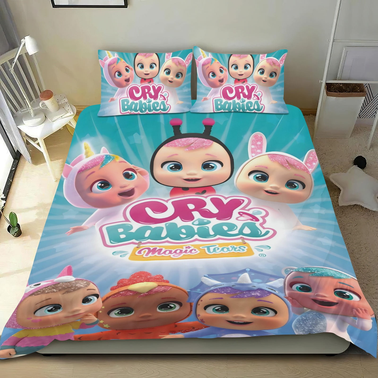 Cry Babies Baby-themed Bed Sheet Set Three Piece Set Comfortable And Skin Friendly Unique Design Home Decor Gifts For Family Friends fans36x75Inches（90*190cm）