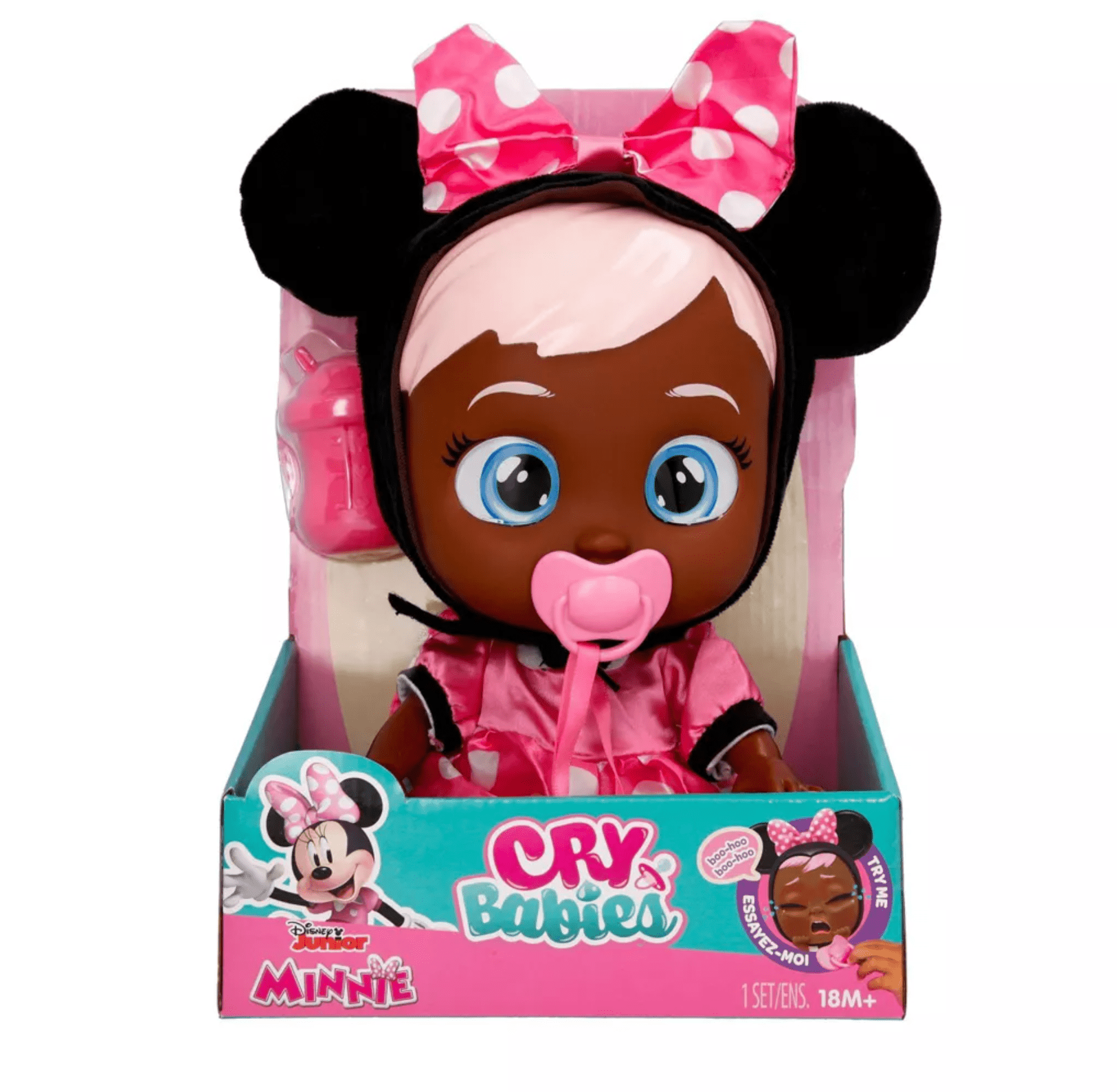 Disney Cry Babies Minnie Mouse Baby Doll, Pink, 12