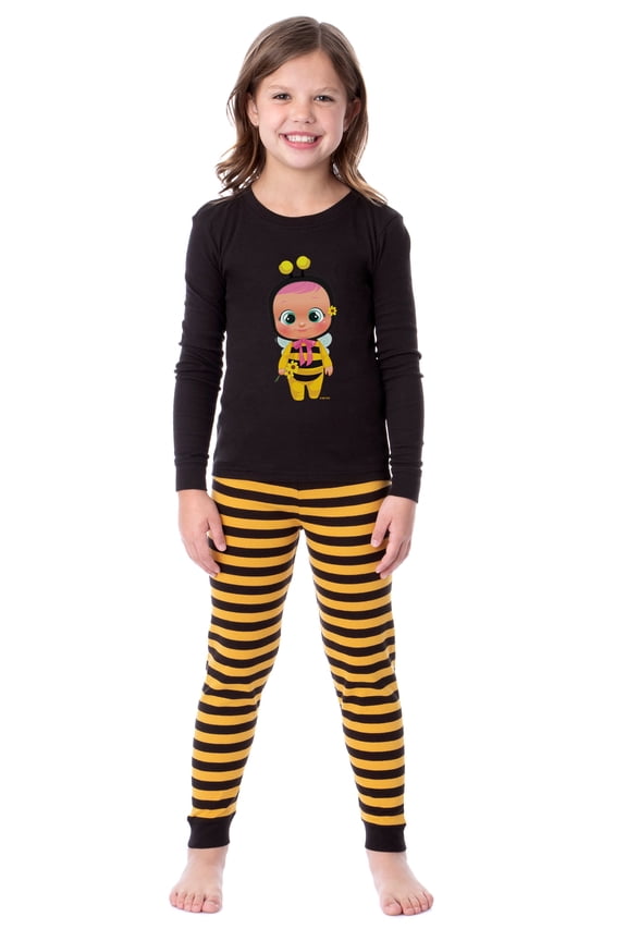 Cry Babies Magic Tears Bumblebee Unisex Child Tight Fit Sleep Pajama Set