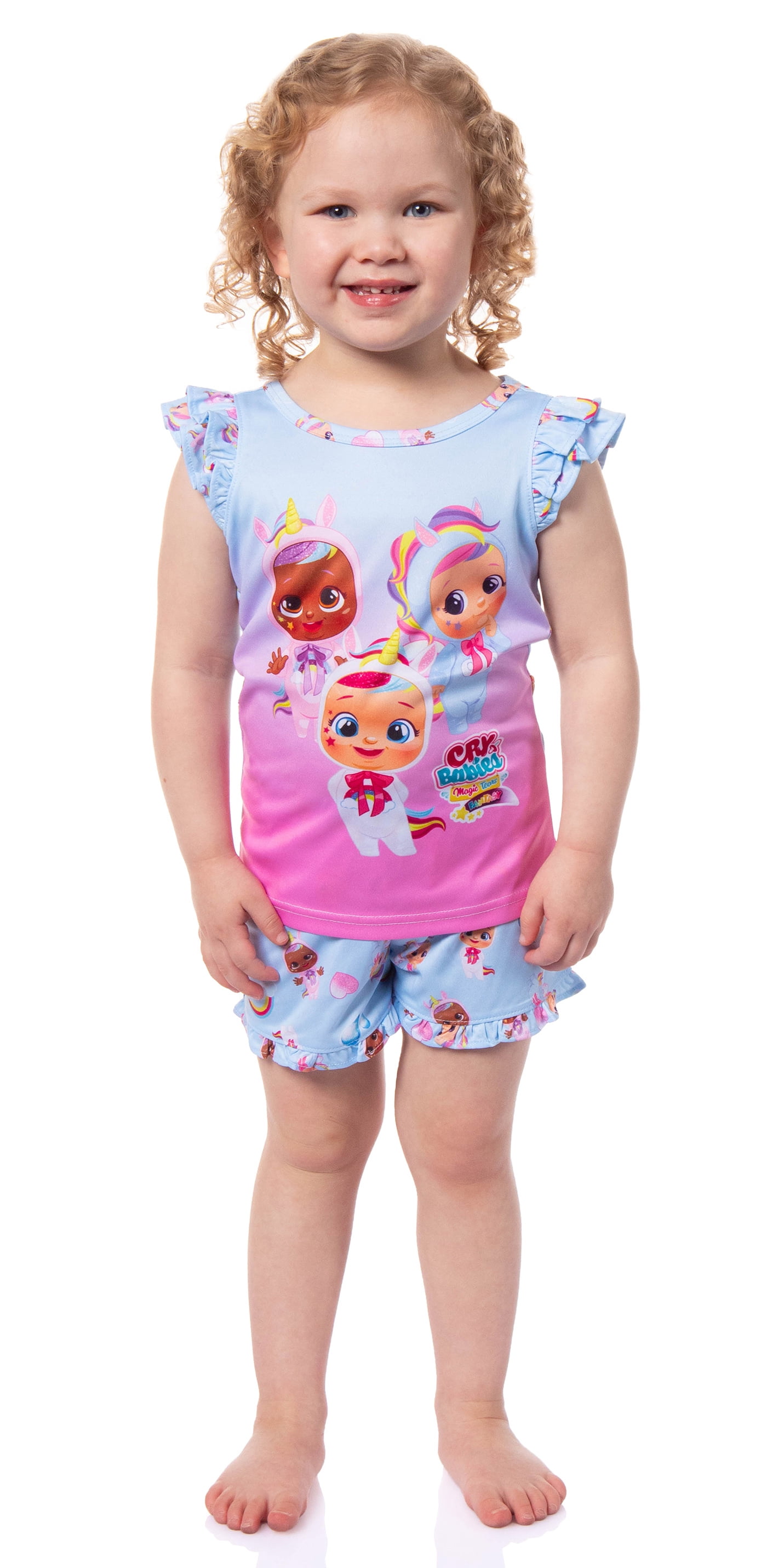 Cry Babies Magic Tears Fantasy Unicorn Ruffle Sleeve Toddler Girls ...