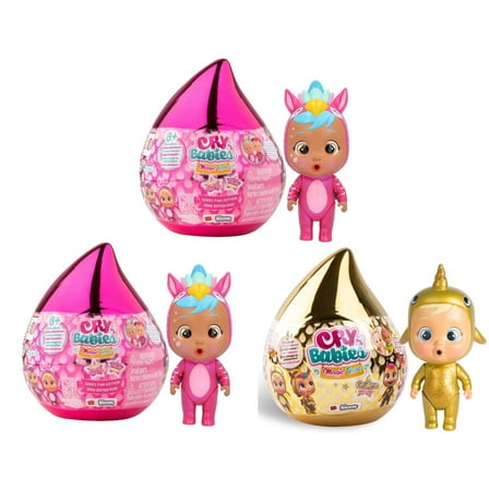 Cry Babies Magic Tears Golden and Pink Edition Capsules - 3 Pack