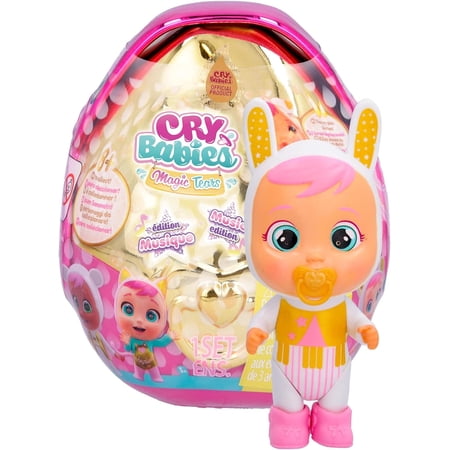 Cry Babies Magic Tears Music Gold Edition Doll Playset, 8 Surprises and Accessories, Ages 3+