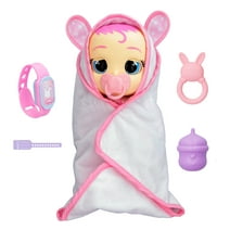 Cry Babies Newborn Coney Interactive Baby Doll with 20+ Baby Sounds and Interactive Bracelet - Kids Ages 18 months and up