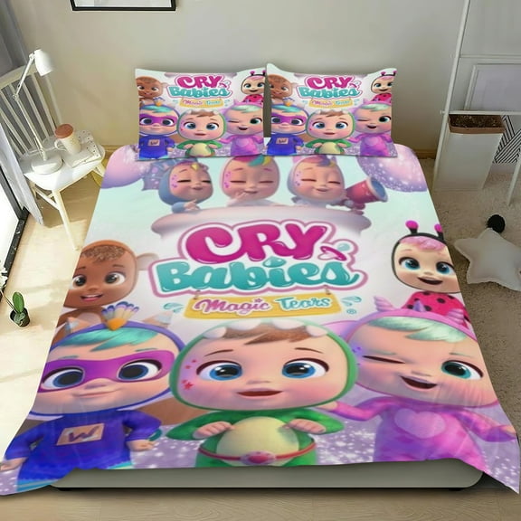 Cry Babies Themed Bed Sheet Set Three Piece Set 68x86 In ches Comfortable And Skin Friendly Unique Design Creating A Star Studded Night Home Decor Gifts For Family Friends fans