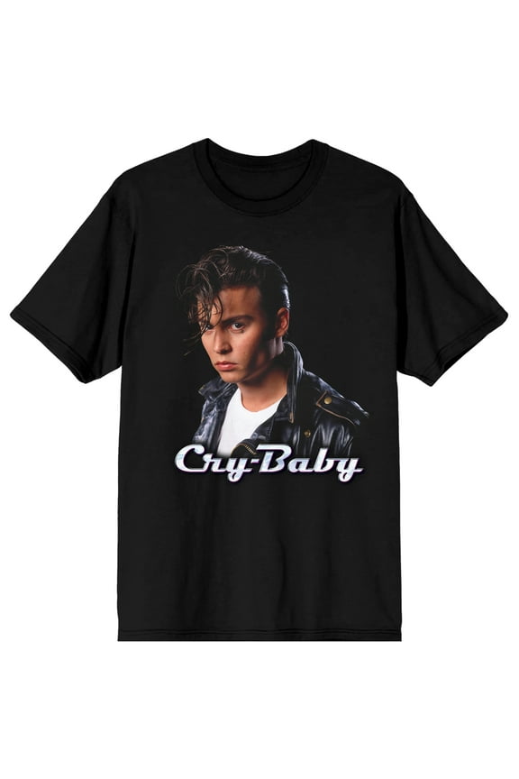 Cry-Baby (1990) Johnny Depp as Wade Walker Women's Black Short Sleeve Tee-Medium