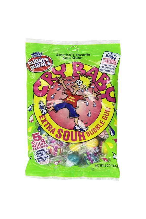 Cry Baby Extra Sour Bubble Gum, 4.0 Ounce (Pack of 3)