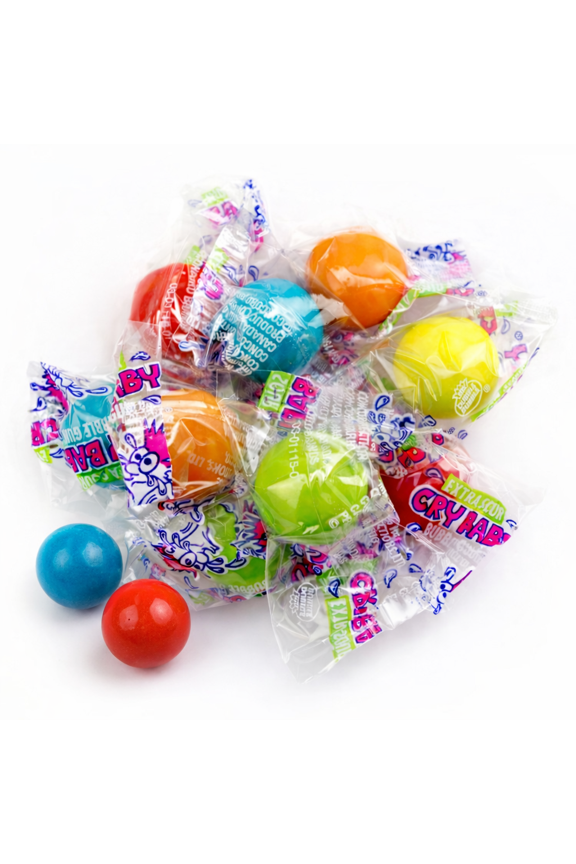 Cry Baby Extra Sour Bubble Gum Balls - Individually Wrapped - 5 lb