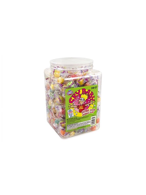 Extra Sour Bubble Gum Tub, 240 Count