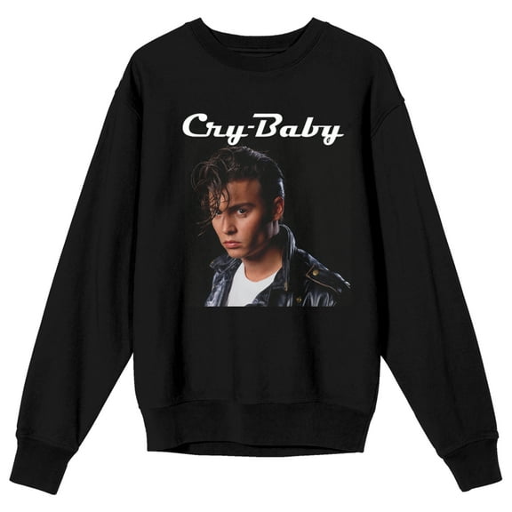 Cry-Baby Pose Graphic Women's Black Sweatshirt-XL