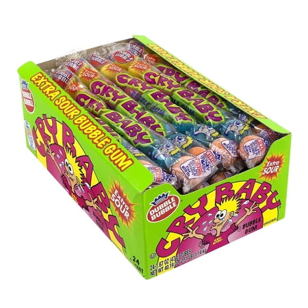Cry Baby Sour Bubble Gum, 9 Count, 24 Pack
