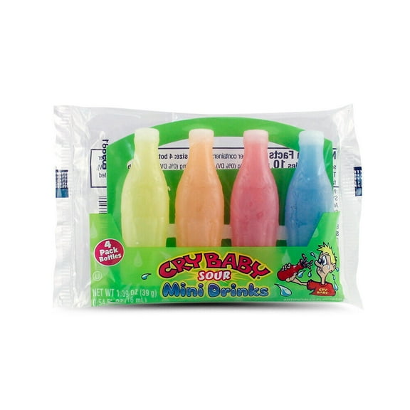 Cry Baby Sour Drinks 1.39oz - 4pack - 4 Wax Bottles in a Package - FREE SHIPPING