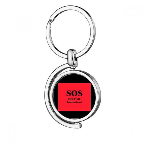 Cry Help Rescue Emergency Rotating Keychain Metal Keyring Holder