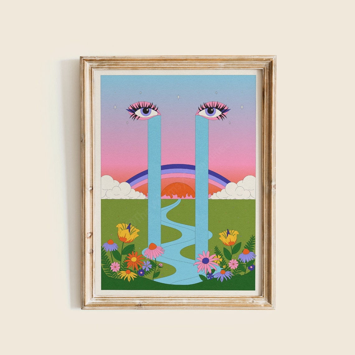 Cry Me A River Colorful Whimsical Wall Art, Living Room, Gallery Wall ...
