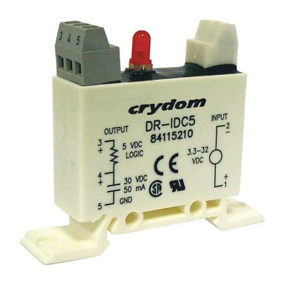 Crydom Input/Output Relay,50mA,DIN Rail,White DR-IDC5