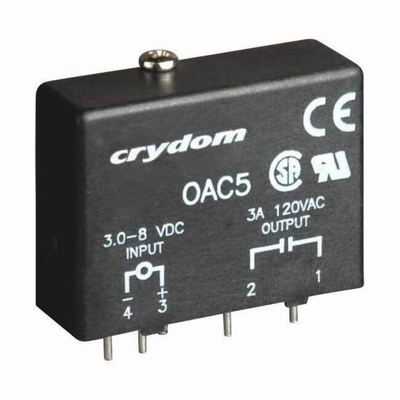 Crydom Input/Output Relay,3.5A,Plug-In,Black OAC5