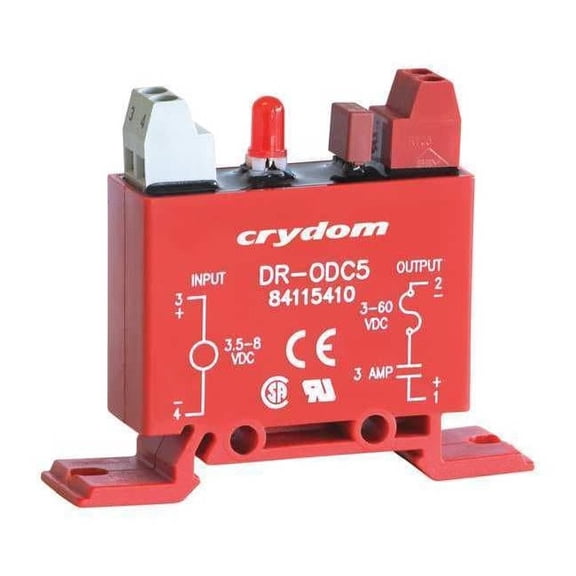 Crydom Input/Output Relay,3A,DIN Rail,Red DR-ODC5