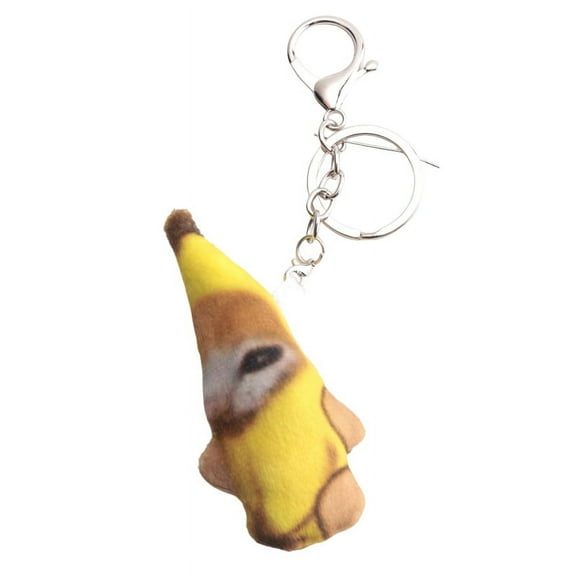 -Crying Banana Cat,Key Chain Plush Pendant Cute Banana-Cat Doll with Sound Bag Funny Pendant Kids Classmate Gifts