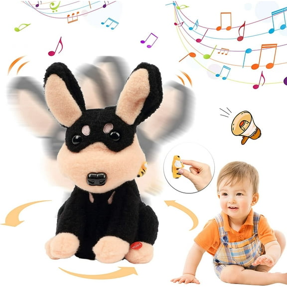 Crying BeeDog Yelp Dog Stung by Bee Singing Headbanging Puppy Toys for Kids Repeat What You Say, Dancing Circle Interactive Animated Toy Gift for Toddlers Funny Gift for Kids