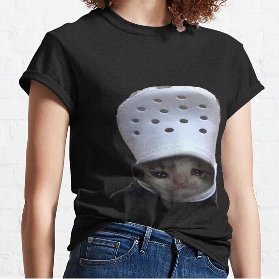 Crying Cat Croc Meme Classic Gildan T-Shirt Unisex Best Gift, HOT SALE - NEW!!