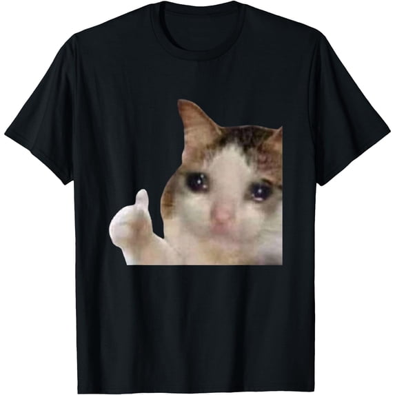 Crying Cat Thumbs Up Tears Teary Eyed Sad Classic Theme Everyday ...
