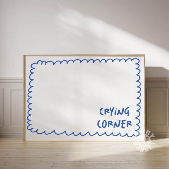 Crying Corner Girly Apartment Wall Art, Unframed Paper Print Size 8x12
