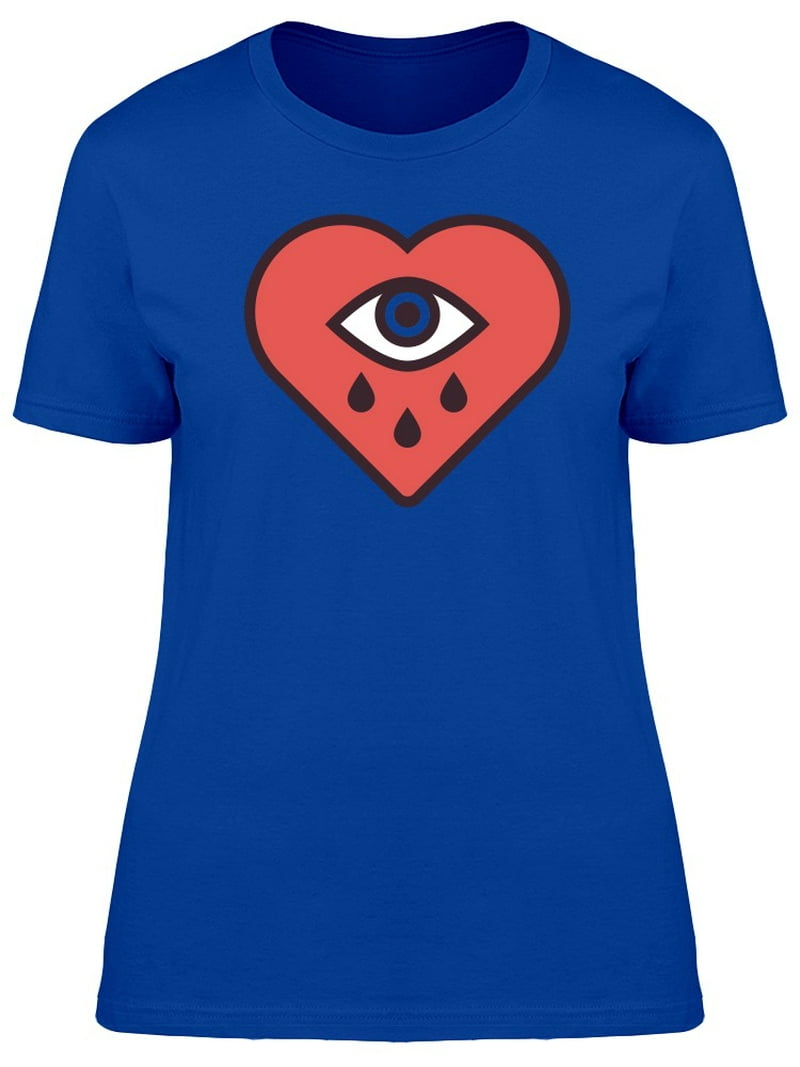 Crying Eye Inside Heart Tee Women's -Image by Shutterstock - Walmart.com, image size:800x1067