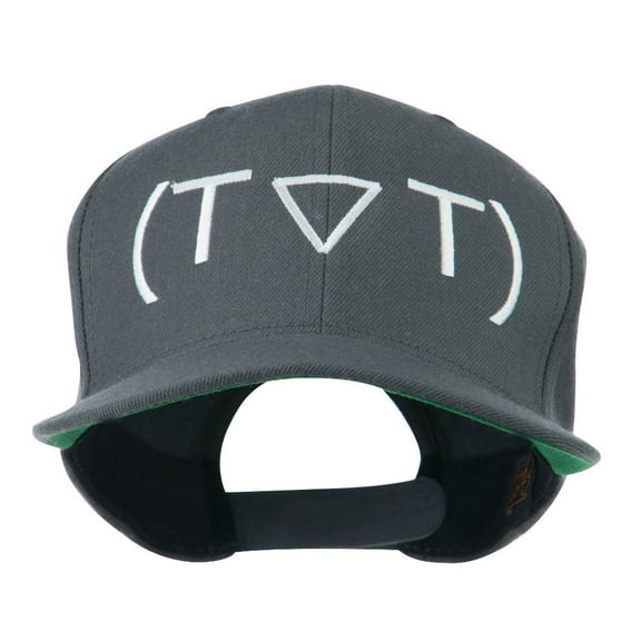 Crying Face Text Emoticon Embroidered Snapback Cap - Grey OSFM