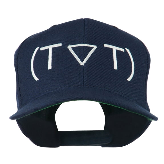 Crying Face Text Emoticon Embroidered Snapback Cap - Royal OSFM