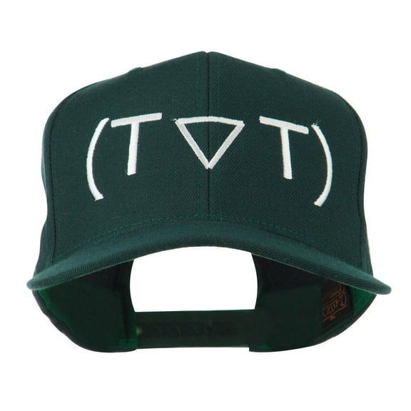 Crying Face Text Emoticon Embroidered Snapback Cap - Spruce OSFM