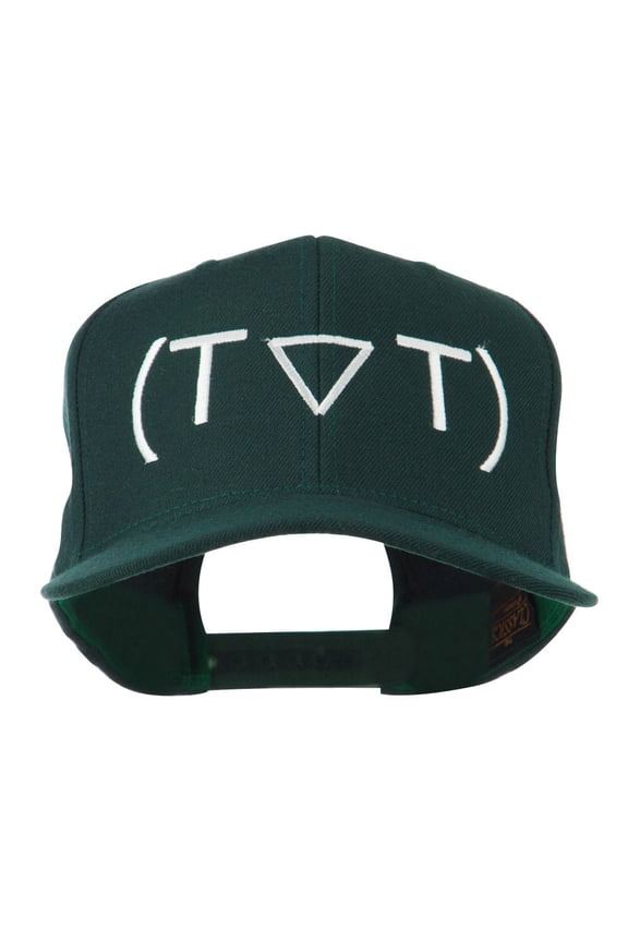 Crying Face Text Emoticon Embroidered Snapback Cap - Spruce OSFM