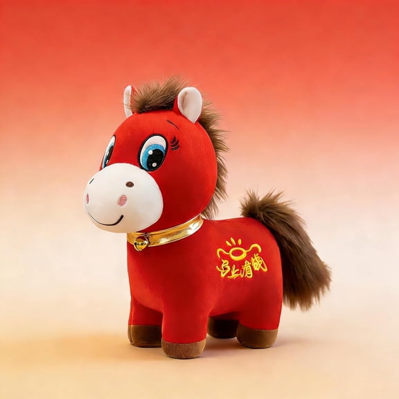 Crying Horse Plush Toys, 2026 Chinese New Year Horses Plush, 7.87" Funny Horse Plushie Figurine, Soft Stuffed Animal Pillow Dolls for Home Store Tabletop Decor