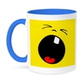 thumbnail image 1 of 3dRose, Crying Yellow smiling Design, 15oz Two-Tone Blue Mug, 1 of 7
