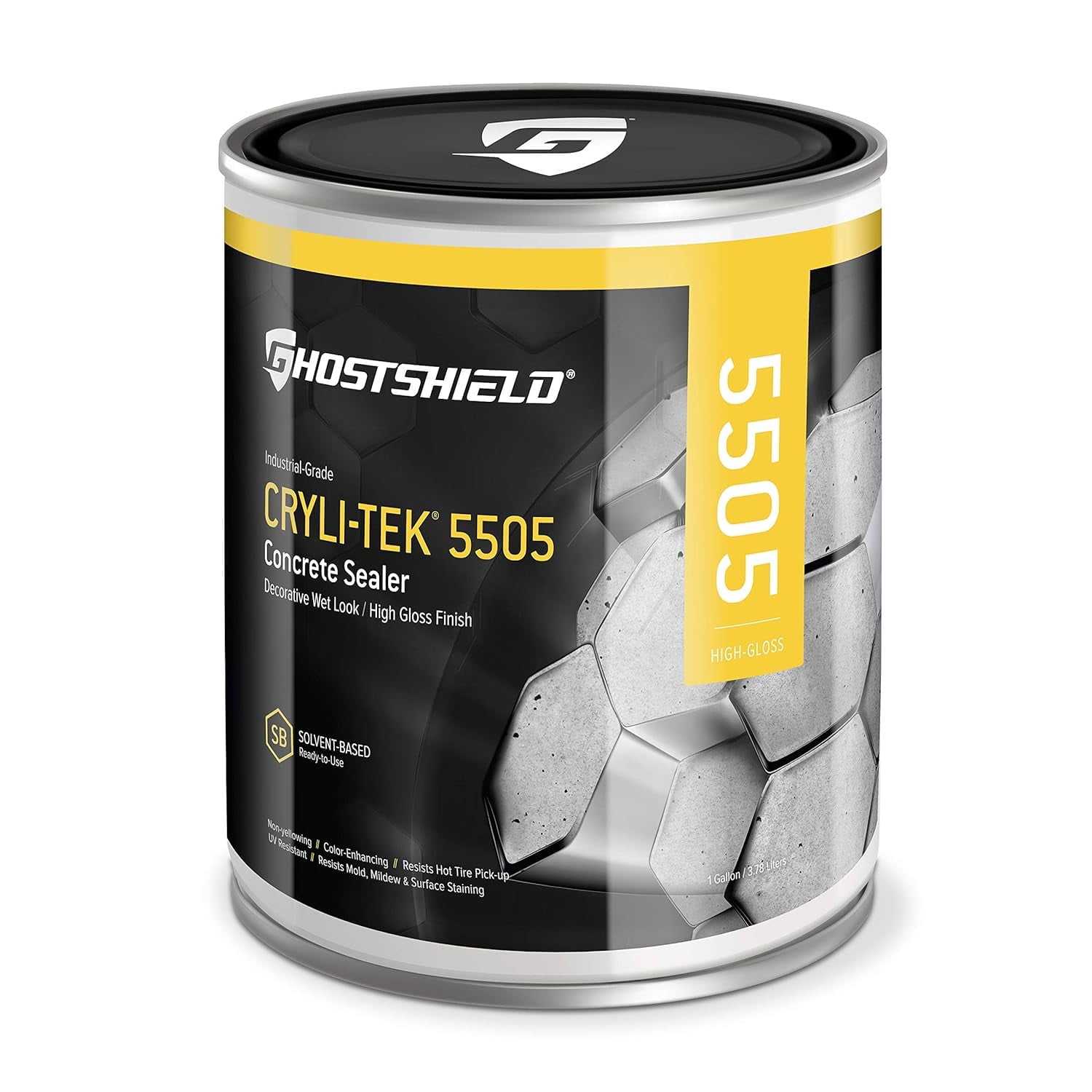 Cryli-Tek 5505 High Gloss Clear Concrete Sealer, 1 Gallon