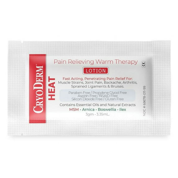 CryoDerm Heat Lotion Packs (100)
