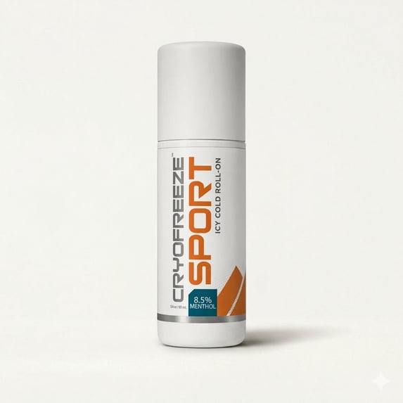 CryoFreeze Sport Icy Cold Menthol Roll-On for Muscle Pain & Inflammation Relief, 12 Botanicals