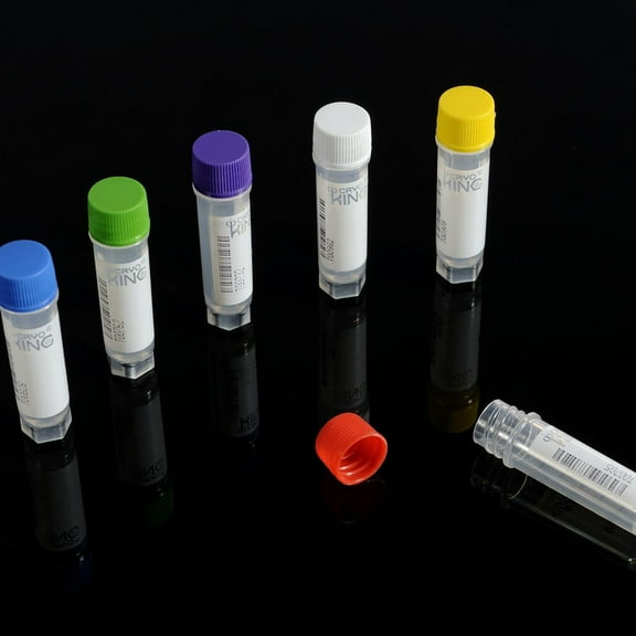 CryoKING 1.5ml Clear Polypropylene Sterile Cryovials with External Thread and Clear Caps Assembled, 1000 Sets/Case