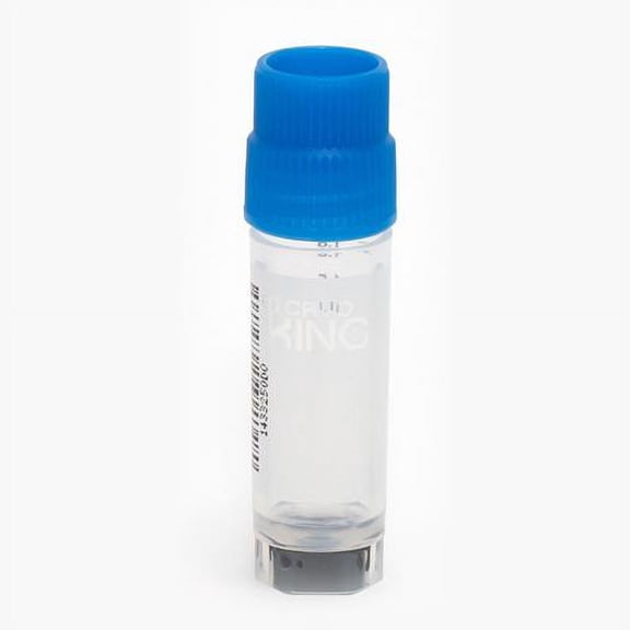 CryoKING 2.0ml 500Pcs Polypropylene Cryovials with External Thread and Blue Caps Assembled, Tubes with Bottom 2D Barcode for Sample Collection and Storage