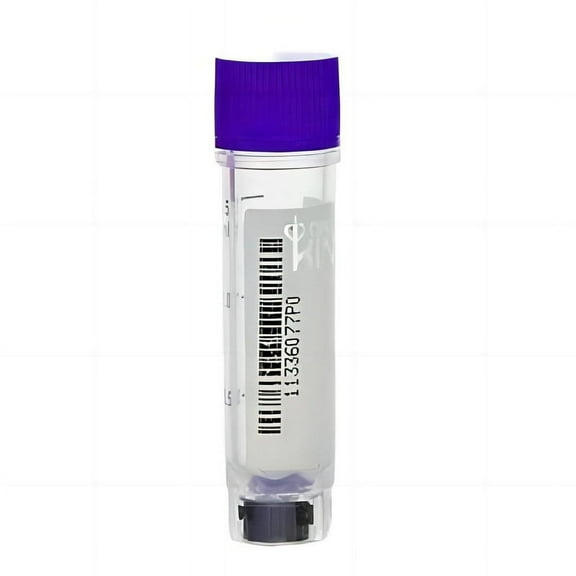 CryoKING Cryogenic Vials Plastic Sample Tubes Cryovials with Purple Caps Bottom 2D Barcode for Sample Collection and Storage (External Thread), 1000 Pcs/Case