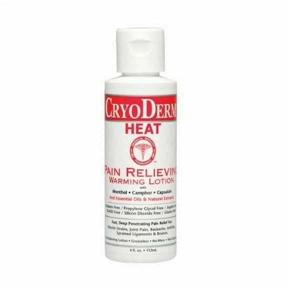 Cryoderm Heat Therapy Lotion 4oz Bottle