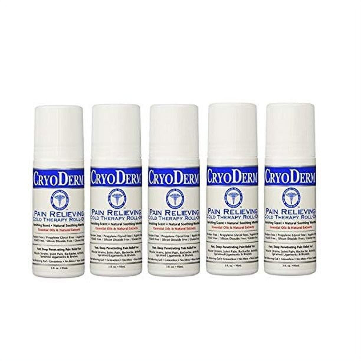 Cryoderm Pain Relieving Rollon, 3oz. Special 5 Pack