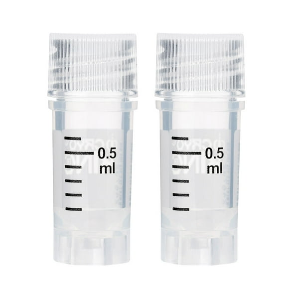 Cryogenic Vials with Side Bardcode-0.5 ml,Clear Caps, External Thread, 25/Bag