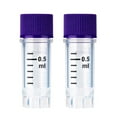 thumbnail image 1 of Cryogenic Vials with Side Bardcode-0.5 ml, Purple Cap, External Thread, 25/Bag, 1 of 2