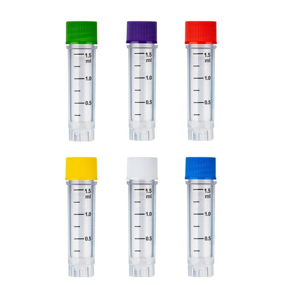 Cryogenic Vials with Side Bardcode-1.5 ml, Clear Caps, External Thread, 25/Bag