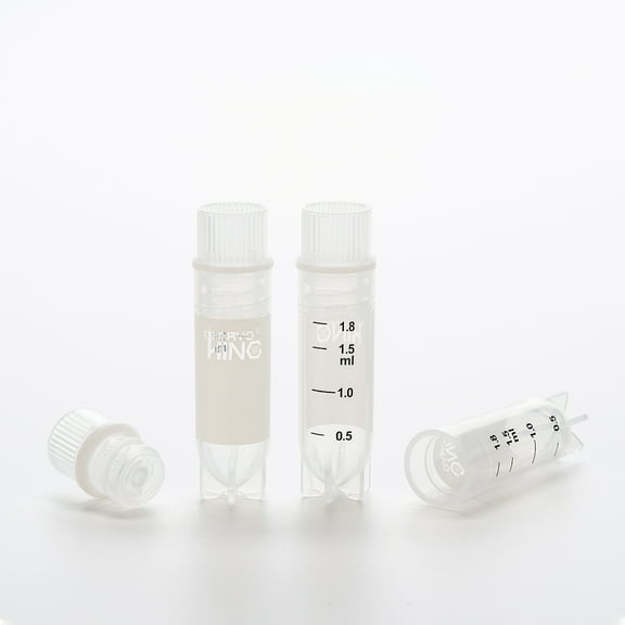 Cryogenic Vials with Side Bardcode-2.0 ml,Clear Caps, External Thread, 25/Bag, 500/Pack,1000/Case