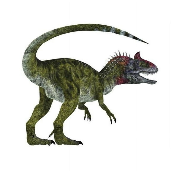Cryolophosaurus Dinosaur White Background - 16 x 12