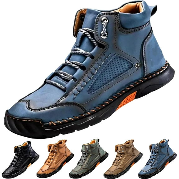 Cryonessa Leather Boots, Men'S Comfortable Handmade Leather Boots – Waterproof, Arch Support, Pressure Relief, Spacious Toe Box Outdoor Leather Shoes