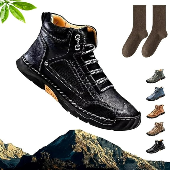 Cryonessa Leather Boots, Surastep Shop Boots, Olveros Shoes, Olveros Boots, Men's Comfortable Handmade Leather Boots – Waterproof, Arch Support, Spacious Toe Box Outdoor Leather Shoes